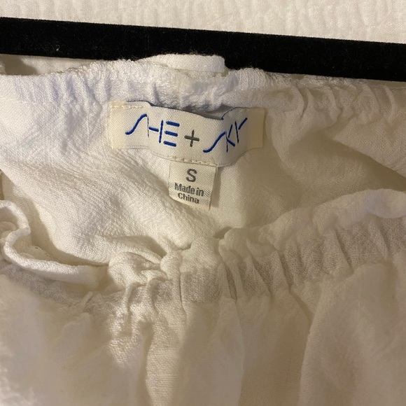 She + Sky White Romper with Tie Straps - Picture 4 of 4